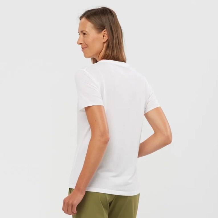 White Salomon Essential Tencel Short Sleeve Women's T-Shirts | IE HS9821